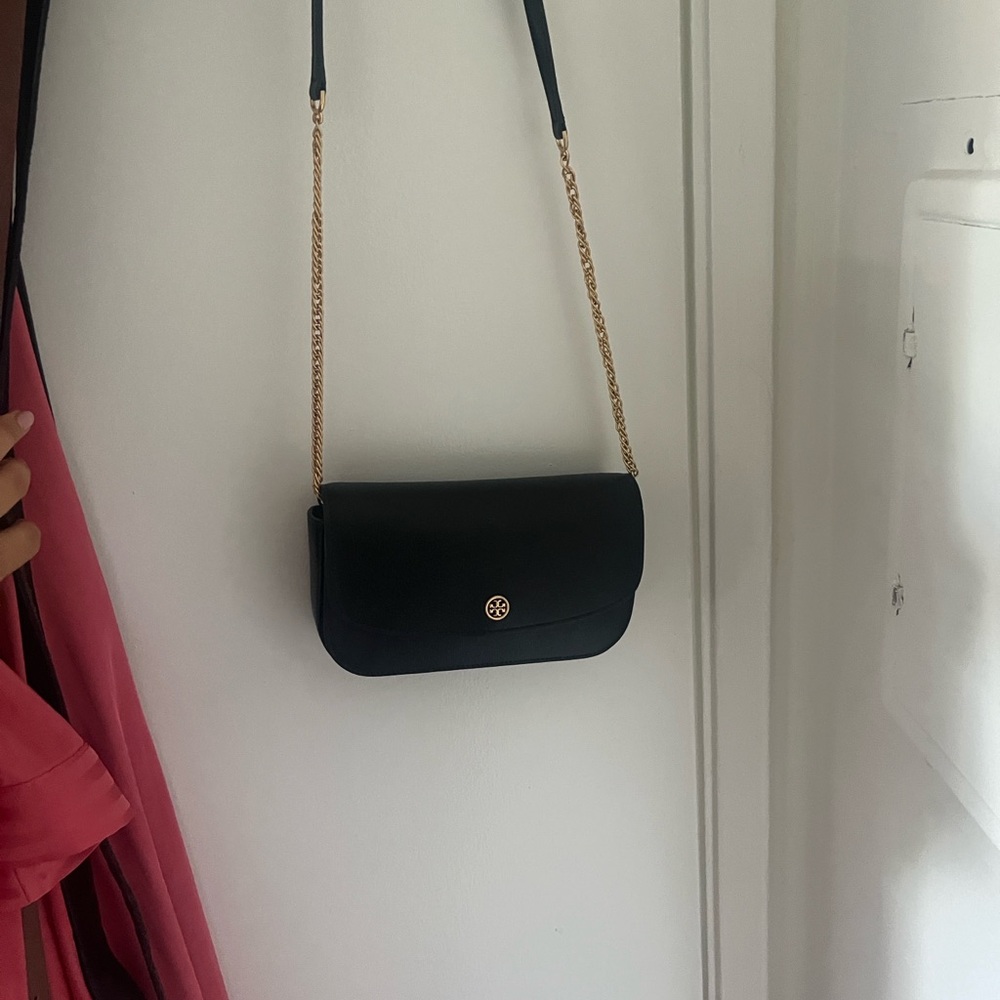 Tory Burch Black and Gold Crossbody Bag